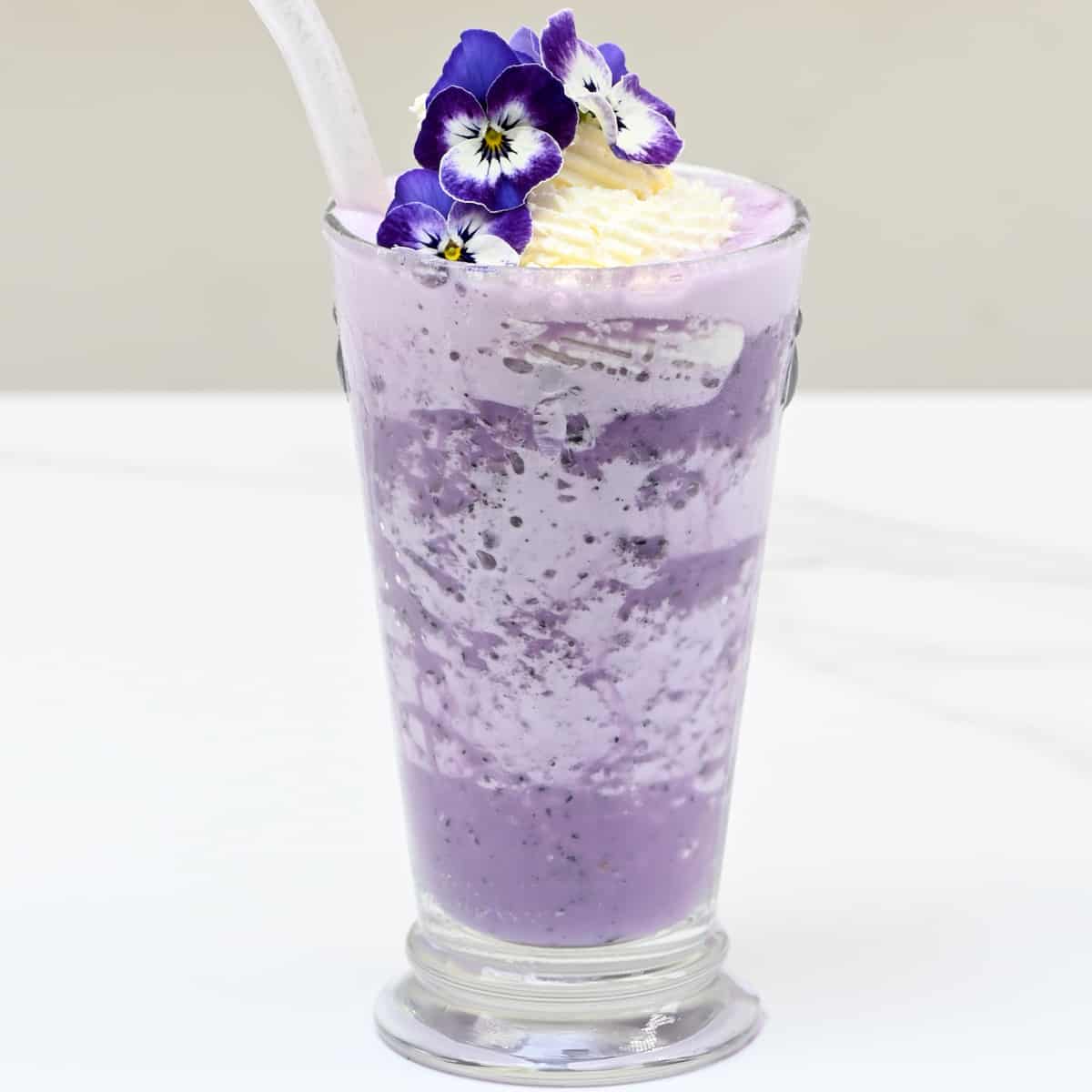 Healthy Ube Blueberry Frappuccino: Refined Sugar-Free & Vegan